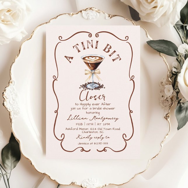 Invitation Espresso Martini A Tini Fête des mariées plus proc (Créateur téléchargé)