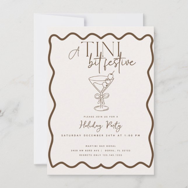 Invitation Espresso Martini Cocktail Fête de Noël (Devant)