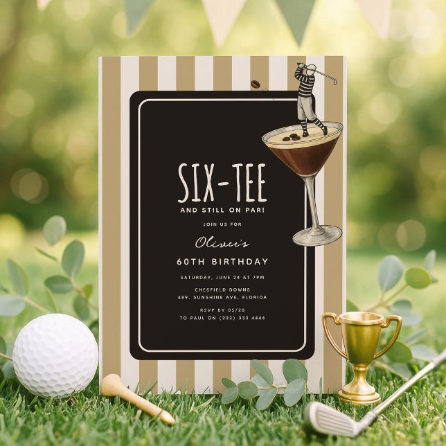 Invitation Espresso Martini Golf Themed 60th Birthday (Créateur téléchargé)
