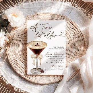 Invitation Espresso Martini Tini Bit Older Birthday Party