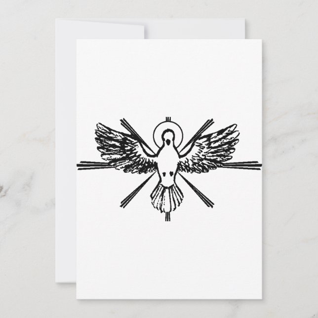 Invitation Esprit Saint sous forme de colombe (Devant)