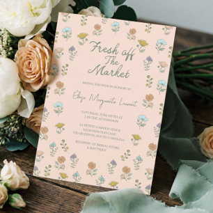 Invitation Esquisse Florale de Mariage Fraîchement Sortie du