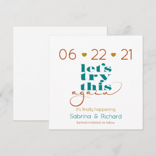Invitation Essayer de nouveau Bold Turquoise Rust Gold Enregi