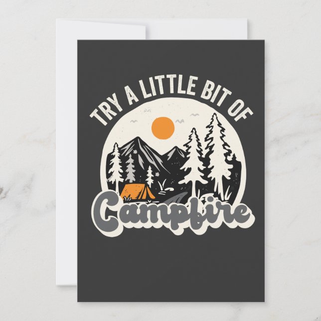 Invitation Essayez un peu de Camping Funny Outdoors Randonnée (Devant)