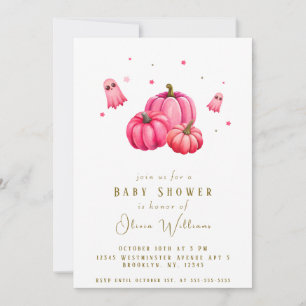 Invitation Est presque dû petit Baby shower Boo Halloween