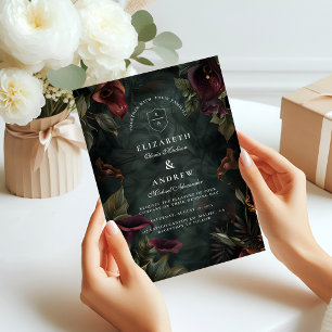 Invitation Esthétique de mariage botanique sombre