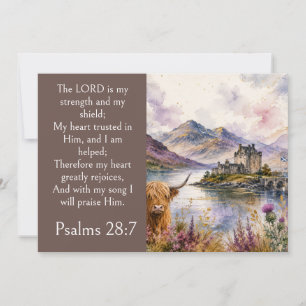 Invitation esthétique des Highlands d'Écosse, Psaume 28:7 Bib
