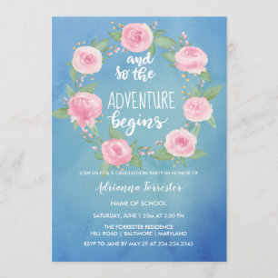 Invitation Et ainsi l'aventure commence le diplômé