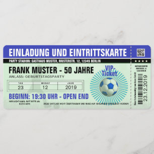 invitation et billet bleus (billet de football)