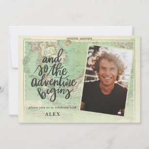 Invitation Et donc l'aventure commence la graduation en photo