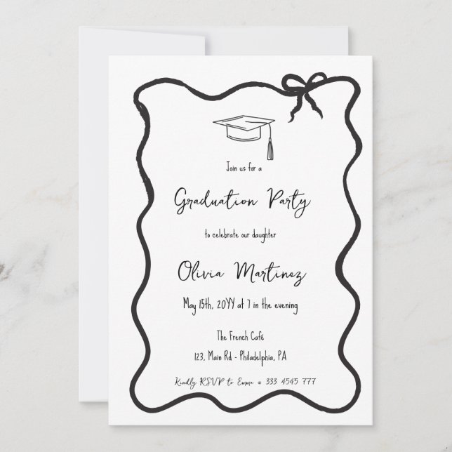 Invitation et faire-part pour la finesse Bow (Devant)
