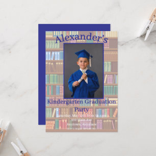 Invitation Étagère de livres pour la photo de fin d'études de