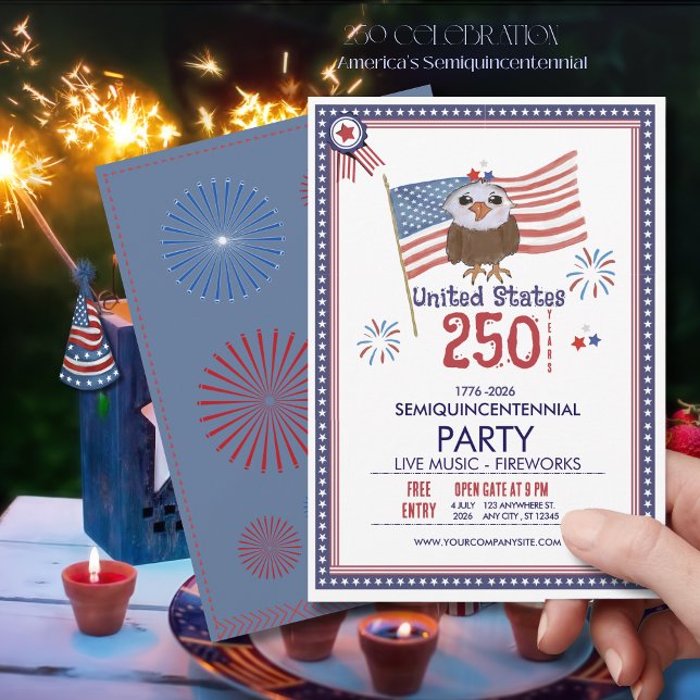 Invitation Etats-Unis 250 ans de liberté (United States 250 Years Freedom Celebration Invitation)