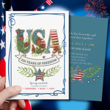États-Unis 250 Ans de Liberté Aquarelle 4 Juillet