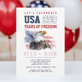 Invitation États-Unis 4 juillet Fête du 250e anniversaire de
