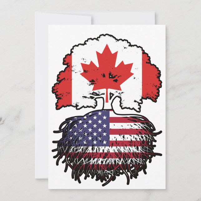 Invitation États-Unis Amérique Canada drapeau des racines de  (Devant)