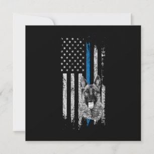 Invitation États-Unis Drapeau Ligne Bleue Drapeau Police Chie