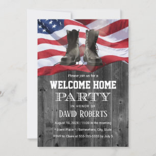 Invitation États-Unis Drapeau Militaire Solide Homecoming Par