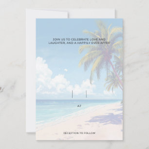 Invitation Été bleu élégant et joli mariage au bord de la mer