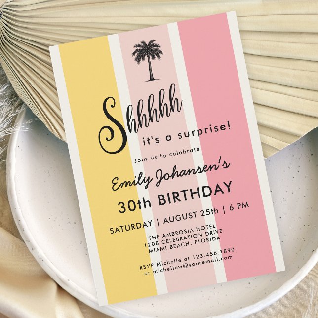 Invitation Été Cabana Stripes Côte 30e anniversaire (Available in both printed and instant download digital formats.)