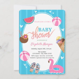 Invitation Été Crème glacée Watermelon Pool Toys Baby shower