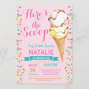 Invitation Été d'invitation d'anniversaire de crème glacée