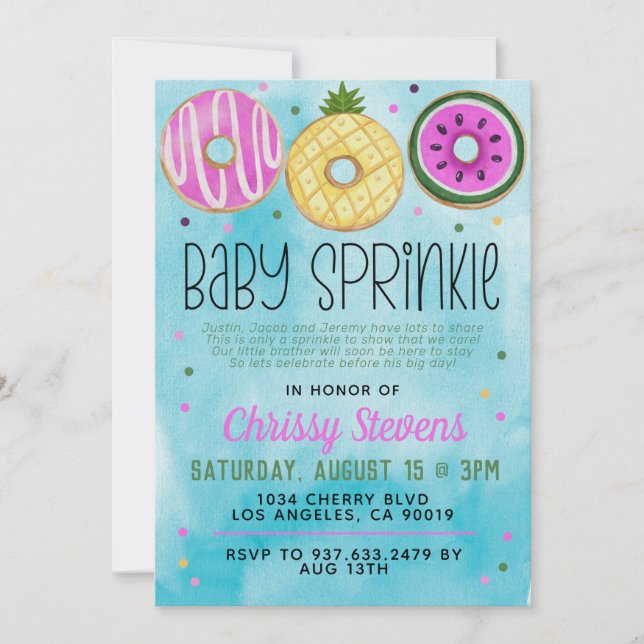 Invitation Été Donut Baby Sprinkw Shower (Devant)