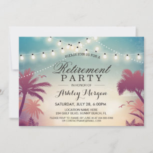 Invitation Été Éclairage Chaîne Fête de retraite extérieure