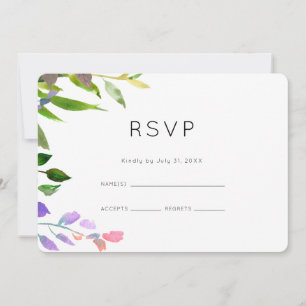 Invitation Eté Floral Aquarelle Mariage RSVP