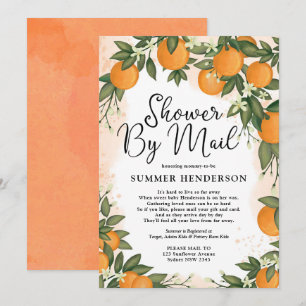 Invitation Eté Orange Citrus Verdure Baby shower Par Courrier