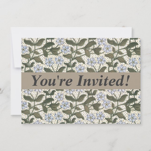 Invitation Été Périwinkel Fleur Plutôt Élégant Floral (Devant)