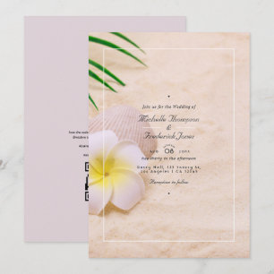 Invitation Été Plage  Code QR RSVP Mariage