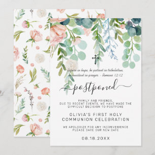 Invitation Été rougissant Annonce de communion reportée