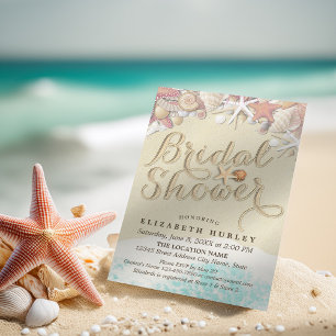 Invitation Eté Sandy Beach Fête des mariées de mariage Starfi