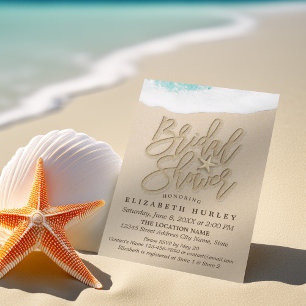 Invitation Eté Sandy Beach Fête des mariées de mariage Starfi