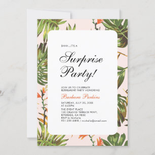 Invitation Été Tropical   Fête de Retraite Moderne Surprise