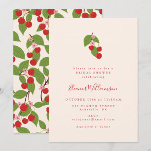 Invitation Été Vintage Red Cherries Boho Fête des mariées