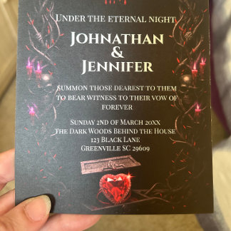Invitation Eternal Night Gothic Vampire Wedding Dark Romance 