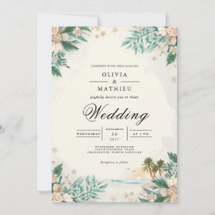 Invitation Ethereal Bloom Beach Romance Mariage