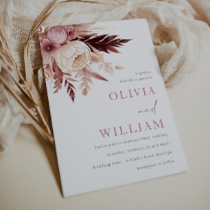 Invitation Ethereal Blush et Mariage bohème de Bourgogne