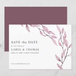 Invitation Ethereal Bourgogne   chic botanique enregistrer la