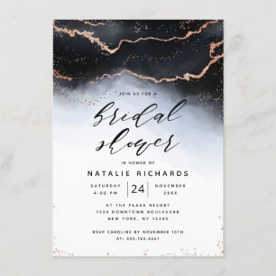 Invitation Ethereal Mist Ombre Navy Dusty Blue Fête des marié