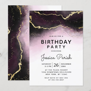 Invitation Ethereal Mist Ombre Vin Bourgogne Anniversaire