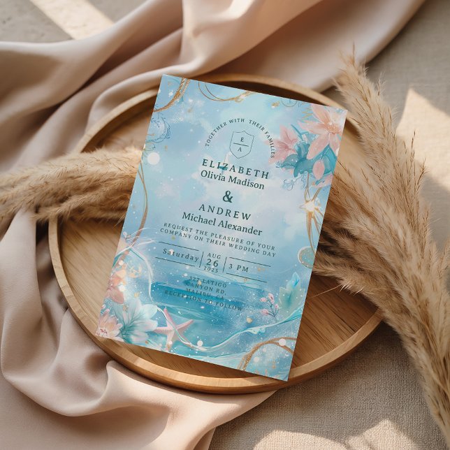 Invitation Ethereal Ocean Light Wedding (Créateur téléchargé)