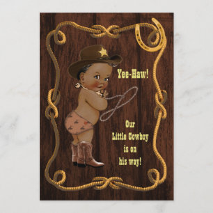 Invitation Ethnic Cowboy Baby shower rustique