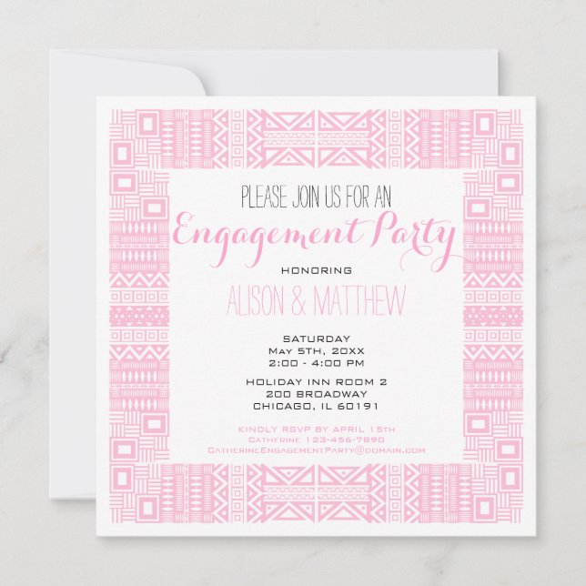 Invitation Ethnic Design Custom Engagement Party #1 (Devant)