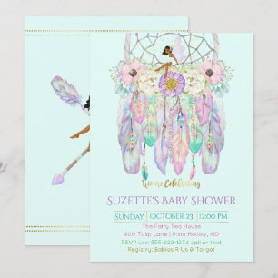 Invitation Ethnic Fairy Dream Catcher Boho N'importe quel pap