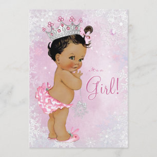 Invitation Ethnic Girl'hiver Wonderland Baby shower