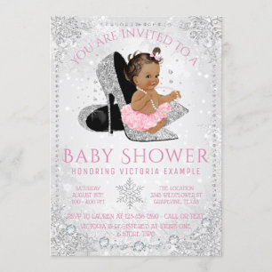 Invitation Ethnic Girl'hiver Wonderland Baby shower de neige