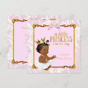 Invitation Ethnic Princess Baby shower White Rose Gold
